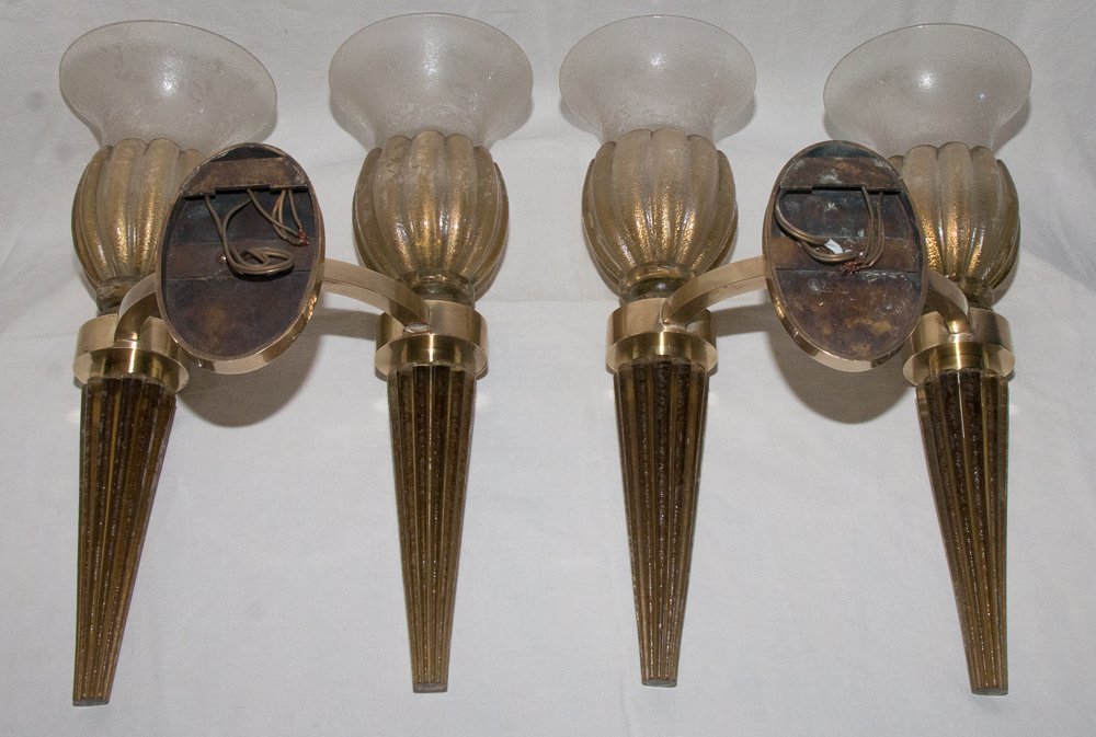 Pair Of Murano Wall Lights, Seguso 1940s-photo-4