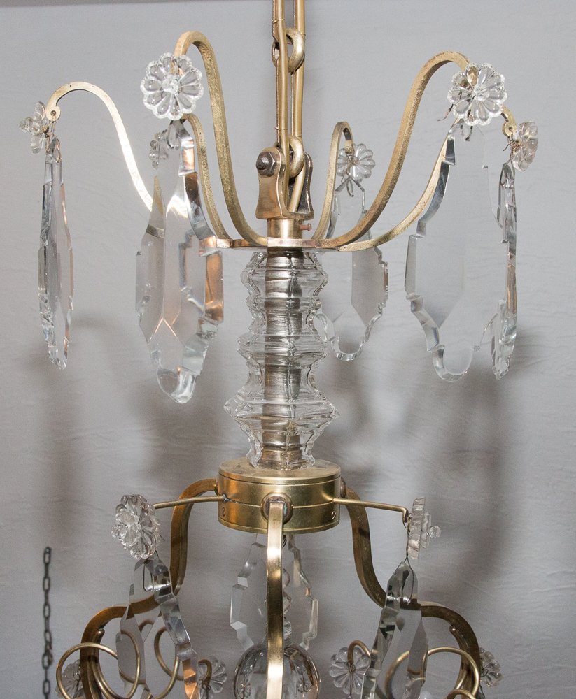 Louis XV Style Cage Chandelier In Bronze And Crystal Circa 1880-photo-3