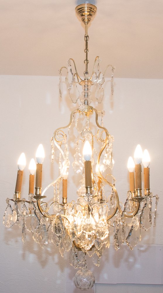 Louis XV Style Cage Chandelier In Bronze And Crystal Circa 1880-photo-1