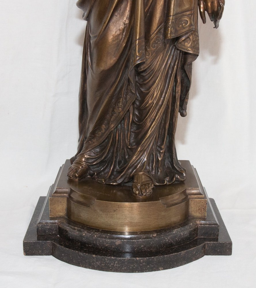 Bronze La Liseuse  L Grégoire 1840-1890-photo-3