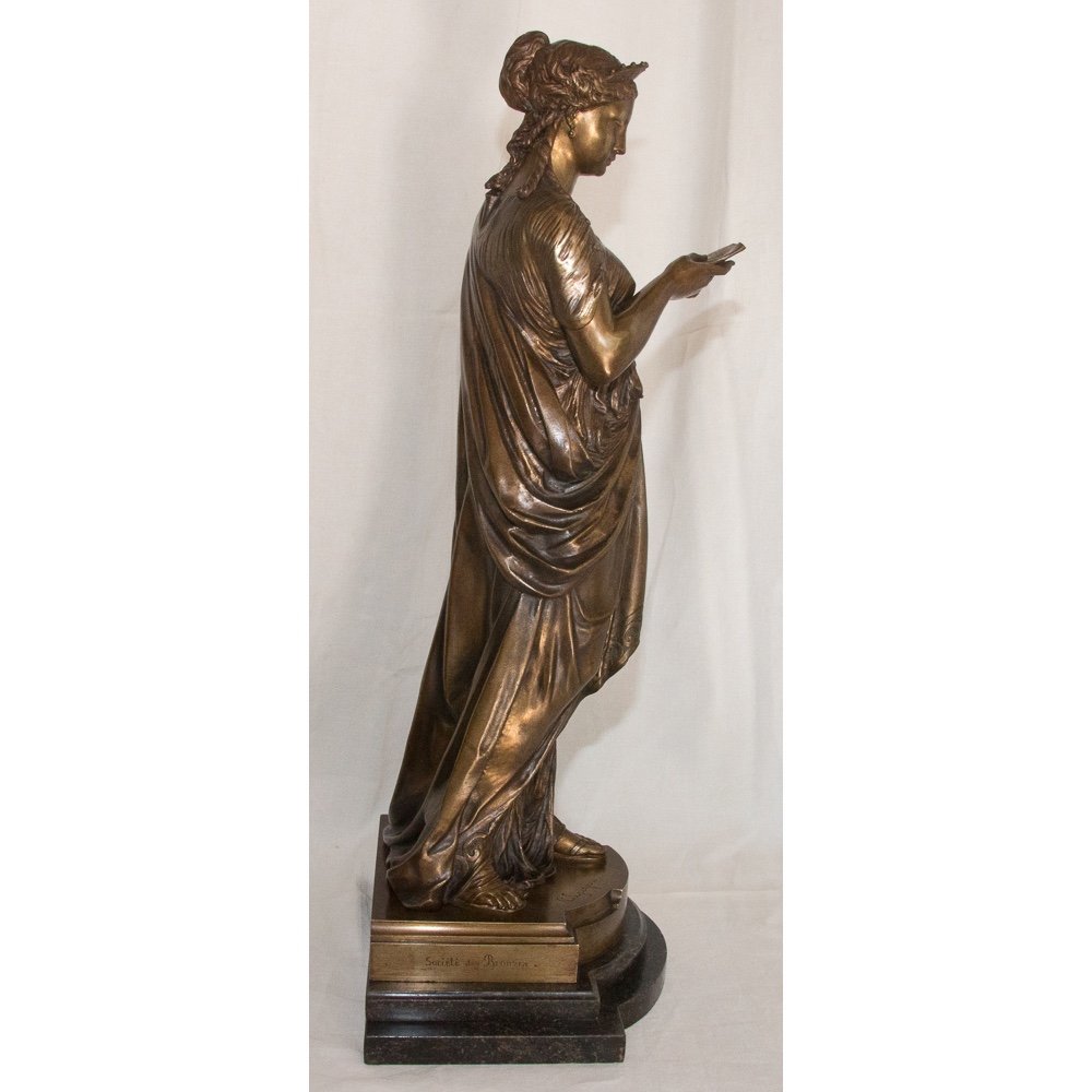 Bronze La Liseuse  L Grégoire 1840-1890-photo-1