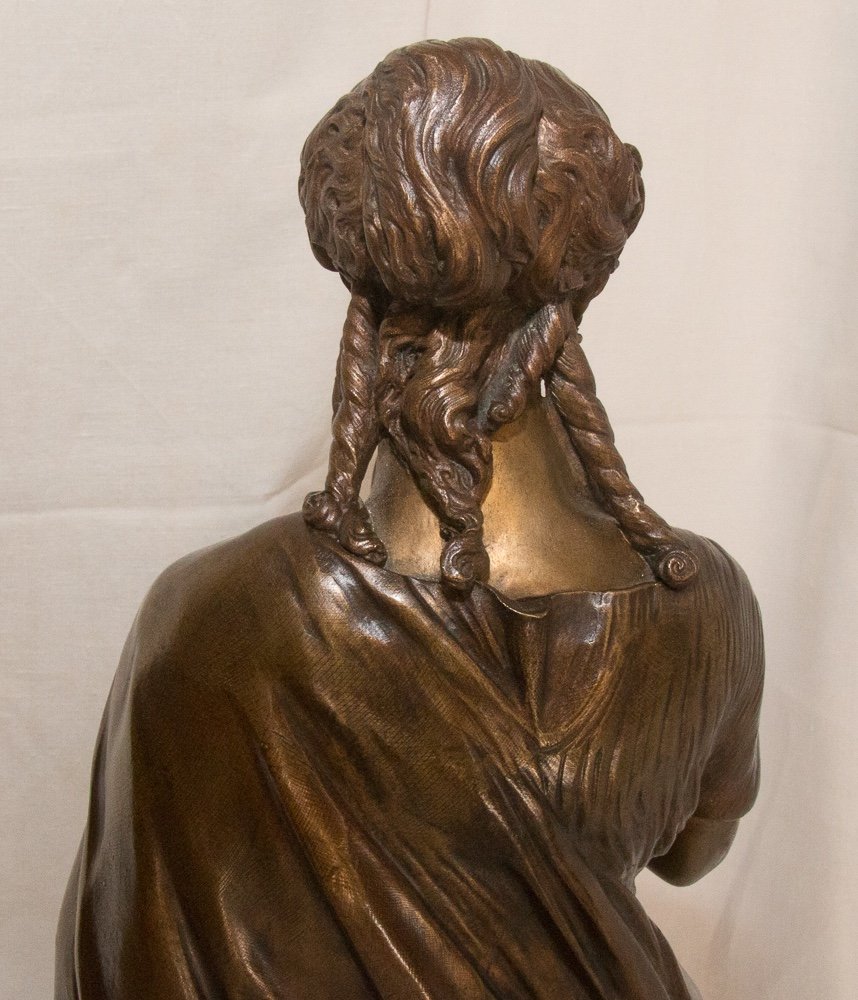 Bronze La Liseuse  L Grégoire 1840-1890-photo-4