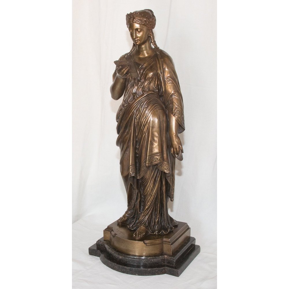 Bronze La Liseuse  L Grégoire 1840-1890