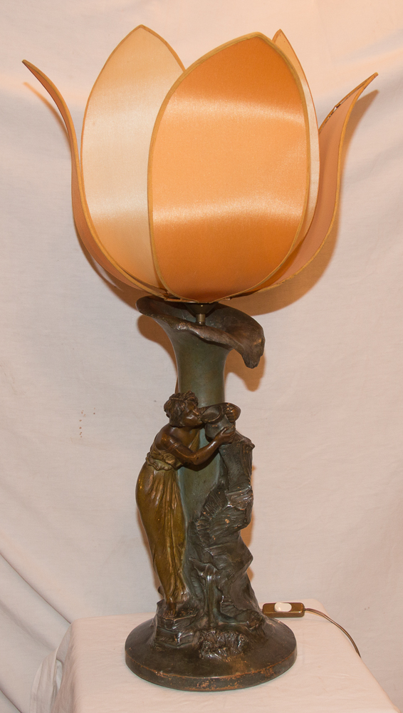 Great Lamp Terracotta Art Nouveau Signed R.aurili