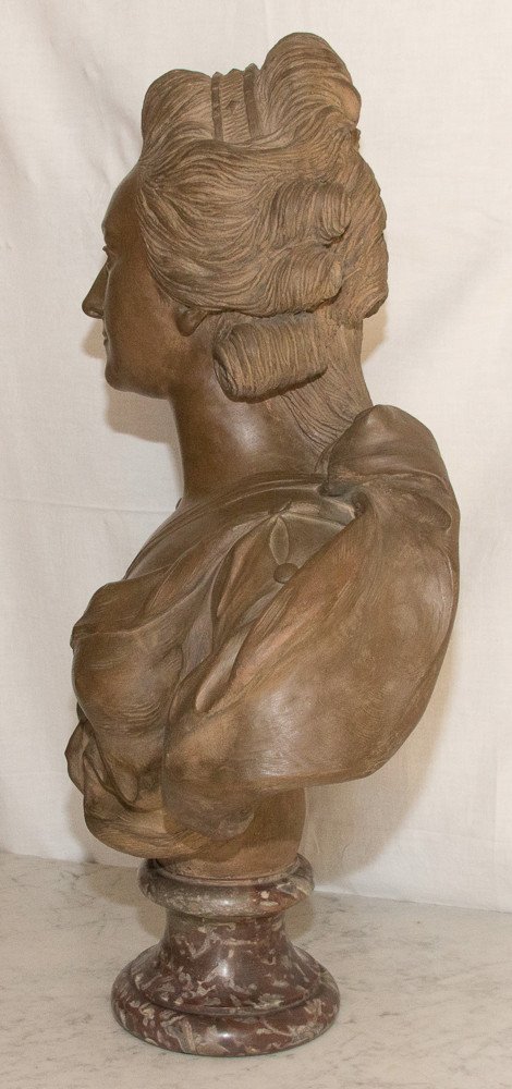 Buste en terre cuite de la Comtesse Du Barry  époque XIXe-photo-1