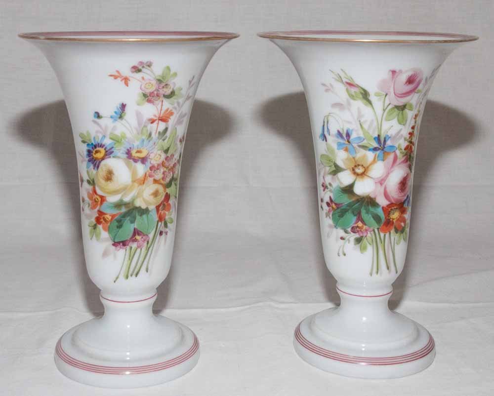 Paire De Vases En Opaline Baccarat Louis Philippe -photo-8