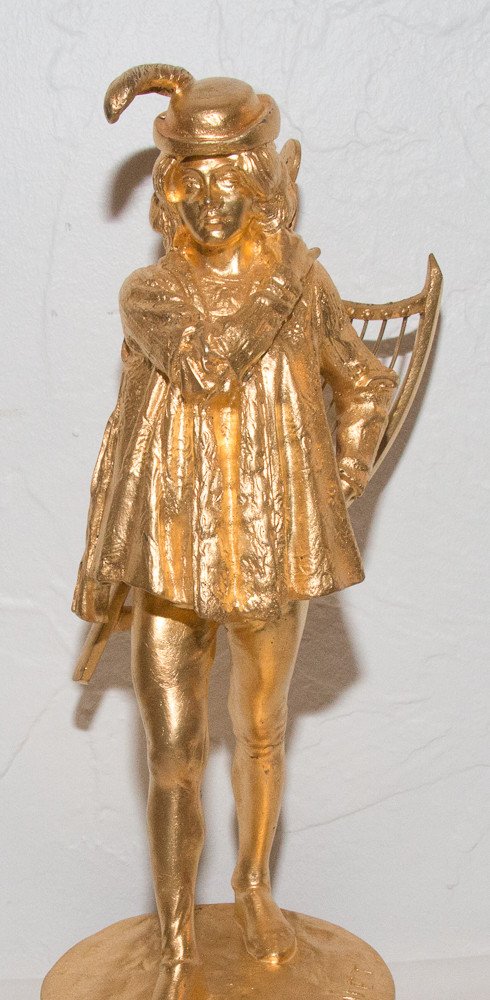 Ménestrel En Bronze Doré E Frémiet 1824-1910-photo-7