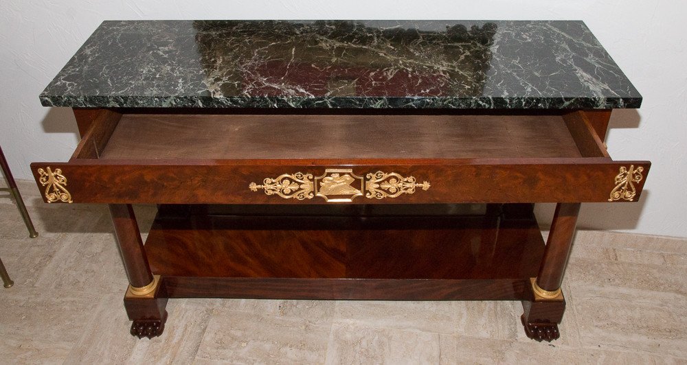 Console En Acajou Et Bronze Doré d'époque Premier Empire -photo-1
