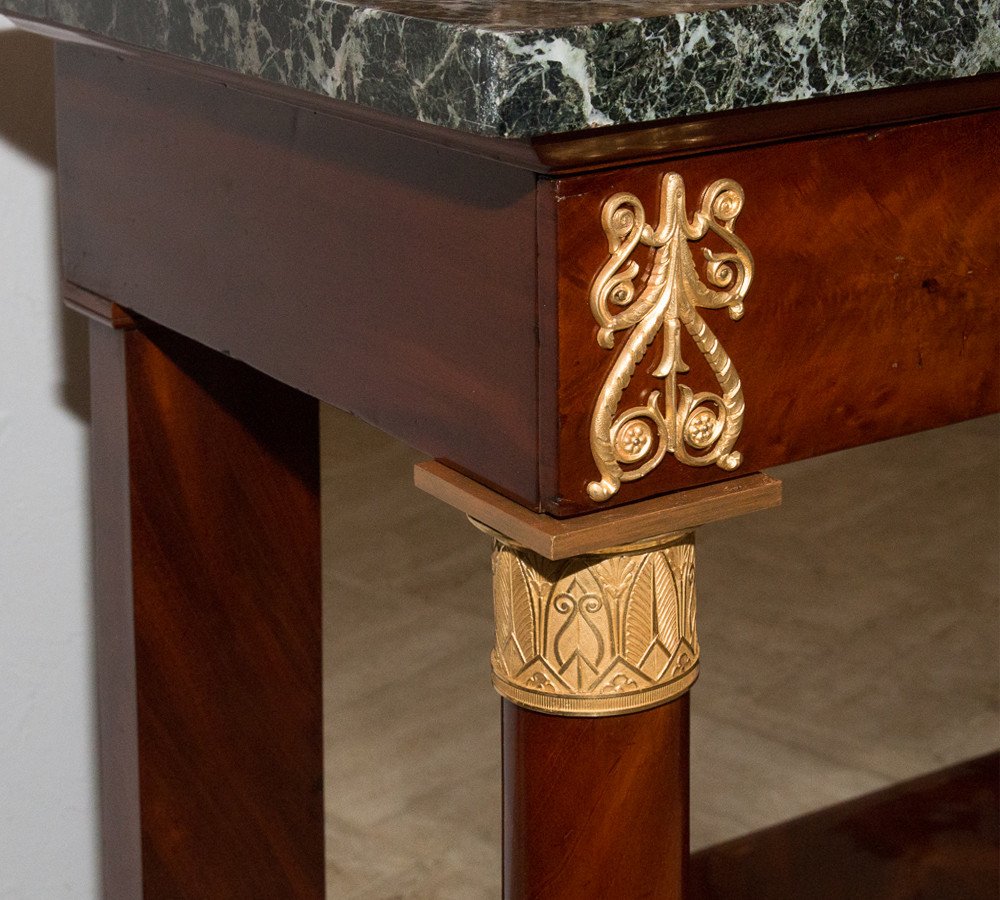 Console En Acajou Et Bronze Doré d'époque Premier Empire -photo-4