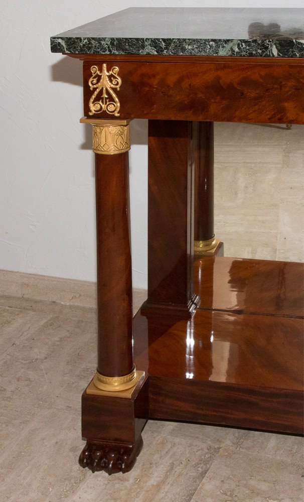 Console En Acajou Et Bronze Doré d'époque Premier Empire -photo-8