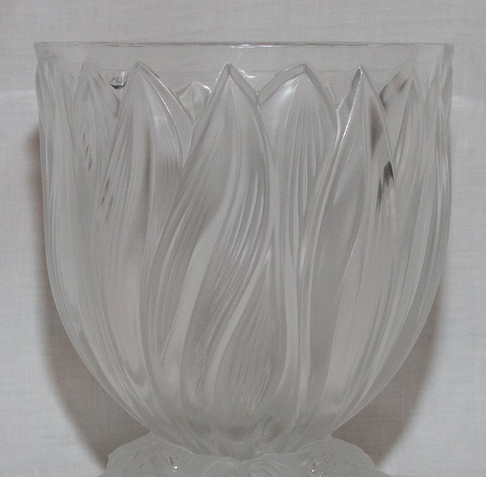 Grand Vase Aux Trois Jaguars Lalique France XXe Siècle-photo-3