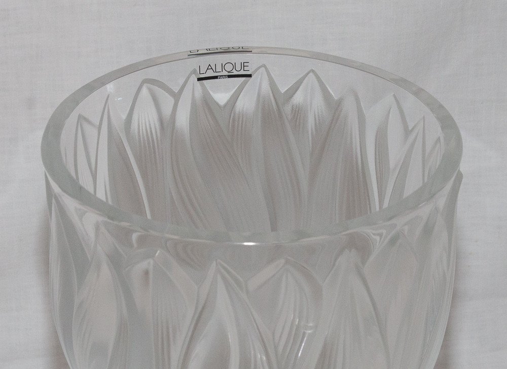 Grand Vase Aux Trois Jaguars Lalique France XXe Siècle-photo-2