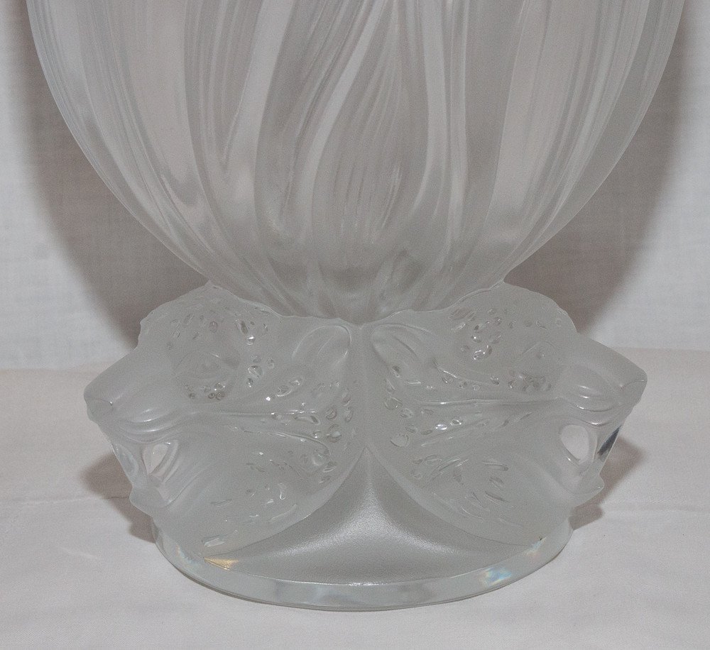 Grand Vase Aux Trois Jaguars Lalique France XXe Siècle-photo-8