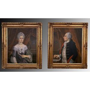 Pair Of Large Portraits Nineteenth Century