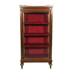 Mahogany And Brass Display Cabinet In The Louis XVI Style, Late 19th Century