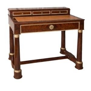 Empire Period Stepped Desk In Flame Mahogany Veneer