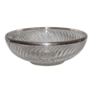 Large Baccarat Crystal And Solid Silver Bowl, Late 19th Century