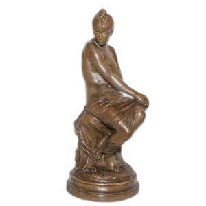 "the Bather," Terracotta Sculpture By Delaroche, 1797–1856