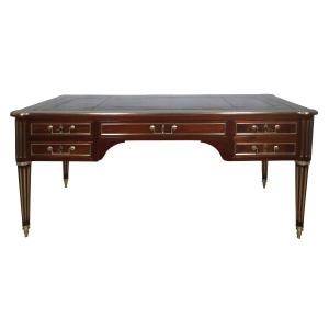 Large Louis XVI-style Flat Desk With Pull-out Drawers, Early 19th Century