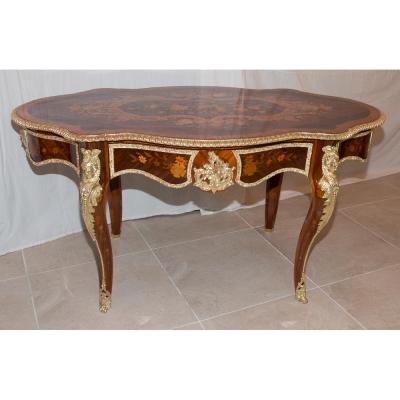 Table De Milieu En Marqueterie époque Napoléon III