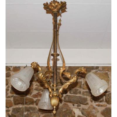 Bronze Chandelier With 3 Chimeras Napoleon III