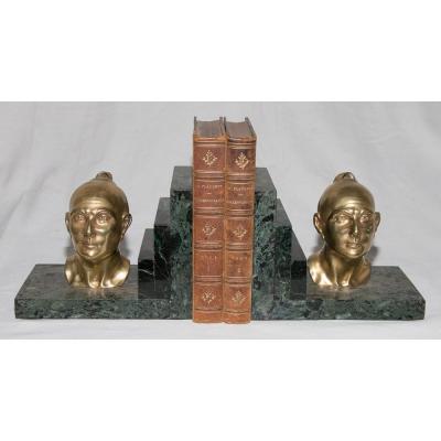 Bookends Signed Jamar Art Deco Period