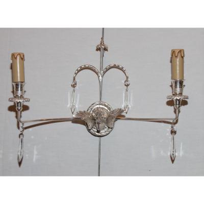 Pair Of Bronze Sconces English 19th Century Silver End