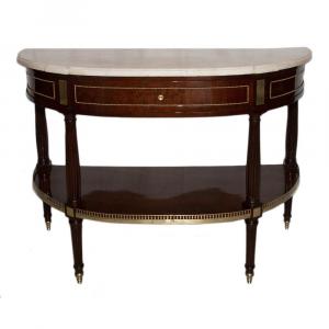 Half - Moon Console In Mahogany Louis XVI Period