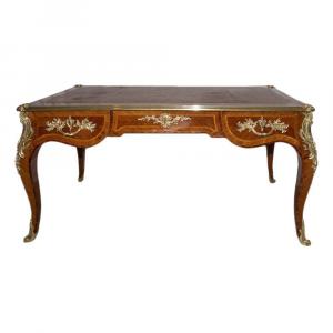 Flat Desk In Louis XV Style Marquetry, 1900 Period