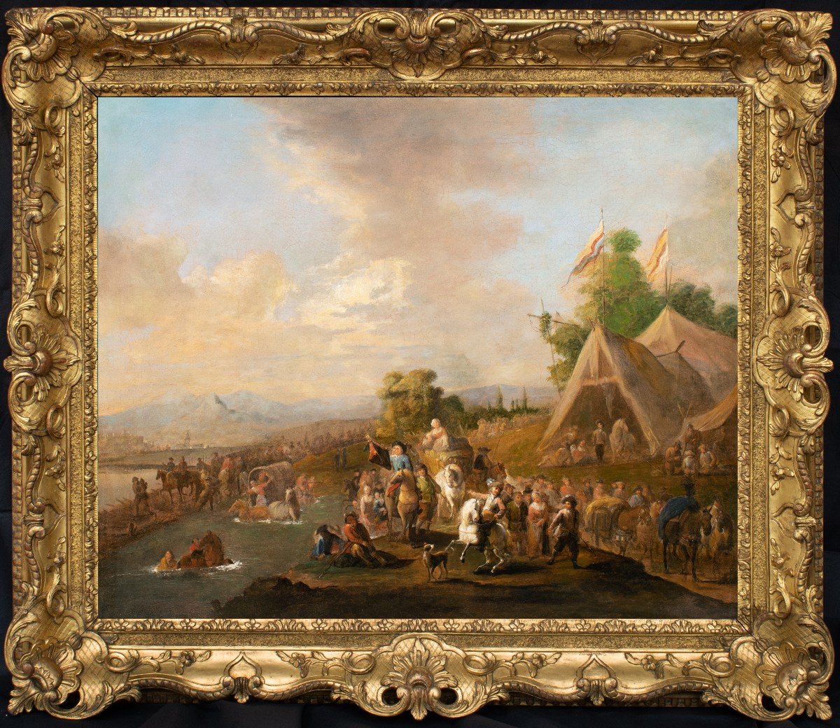 Raising The Military Camp, Attributed Karel Breydel The Younger, Early 18th Century.