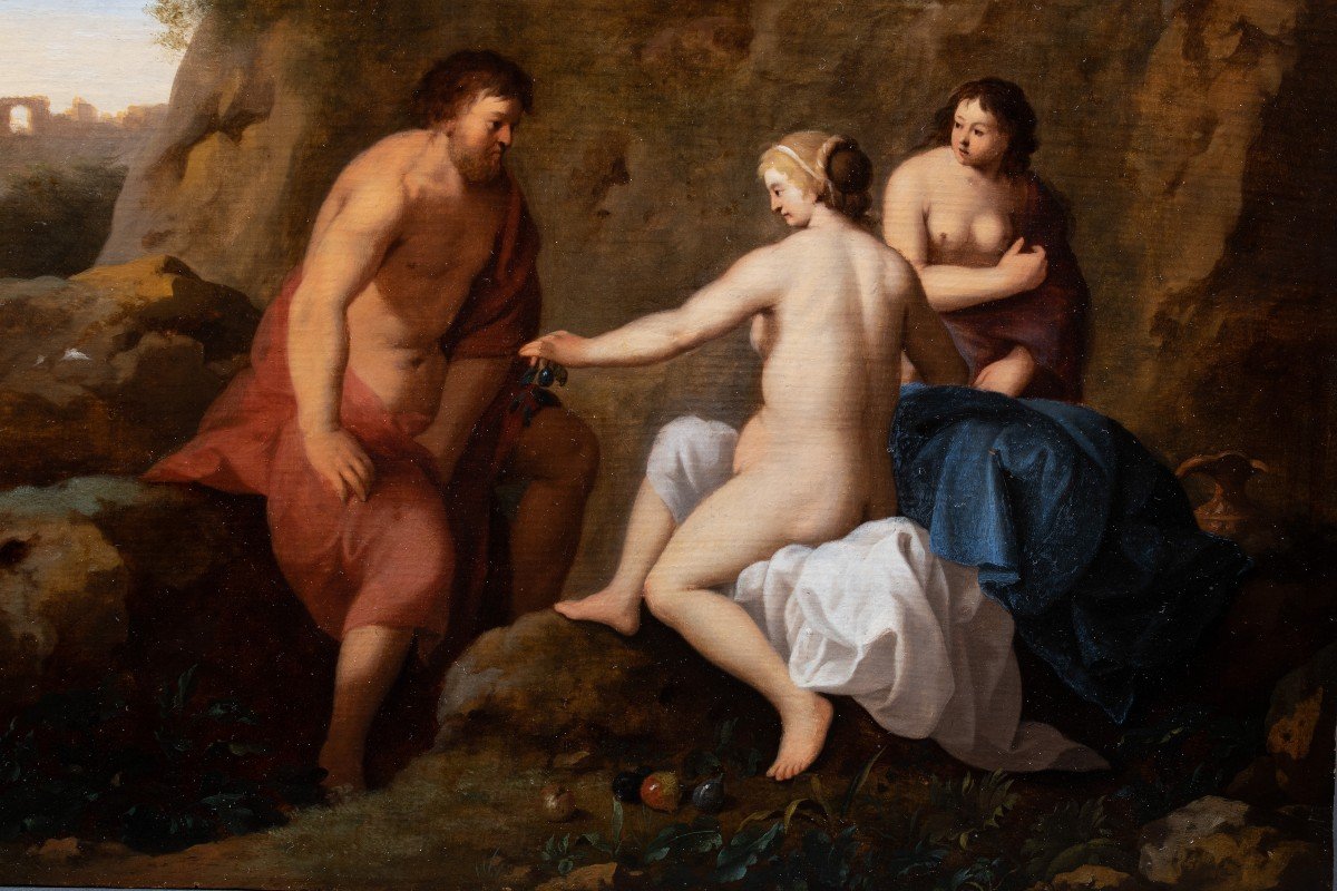 Loth et ses Filles par Cornelis van Poelenburgh , Hollande 17 è siècle -photo-2