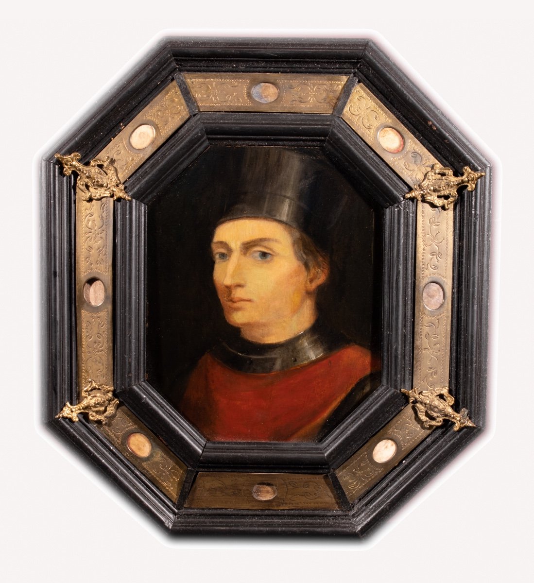 Portrait d’un condottiere de la Renaissance , école Italienne 19 è siècle 