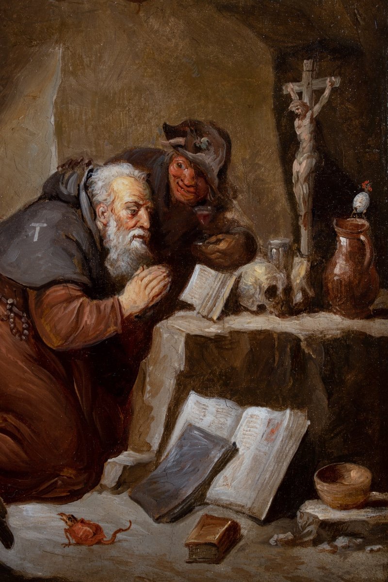 La Tentation de Saint Antoine , atelier  de David Teniers II , Flandre 17 è -photo-3