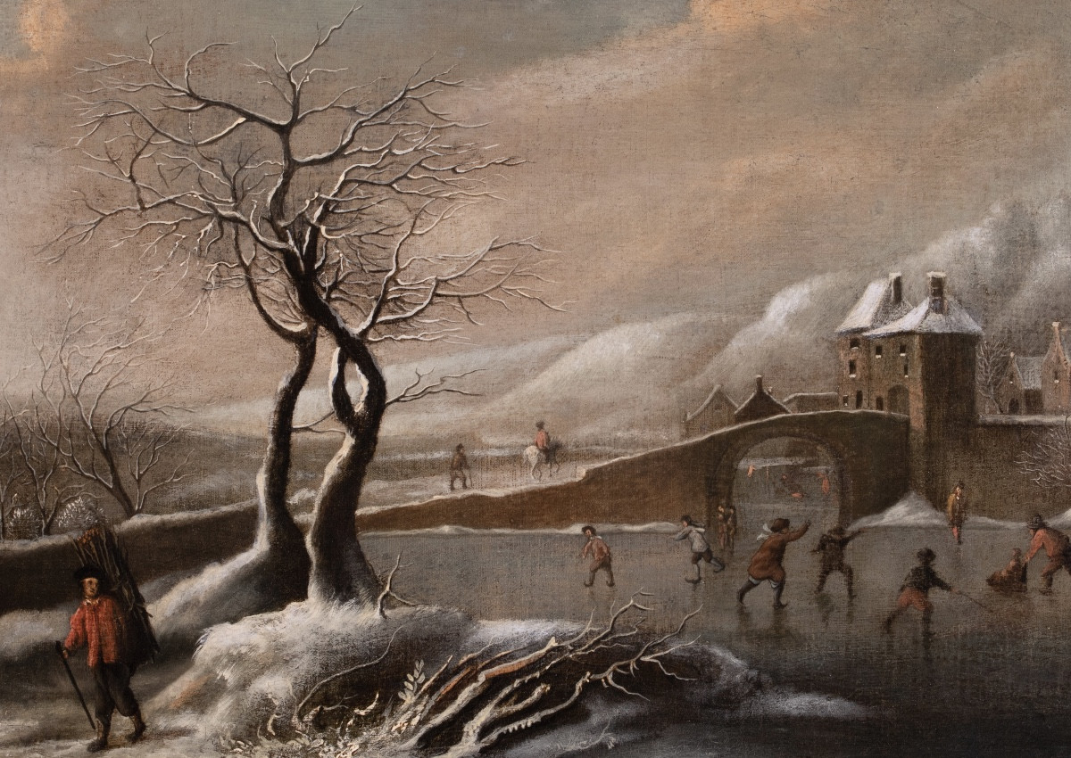 Les joies de l’hiver , école hollandaise début du 18è siècle -photo-2