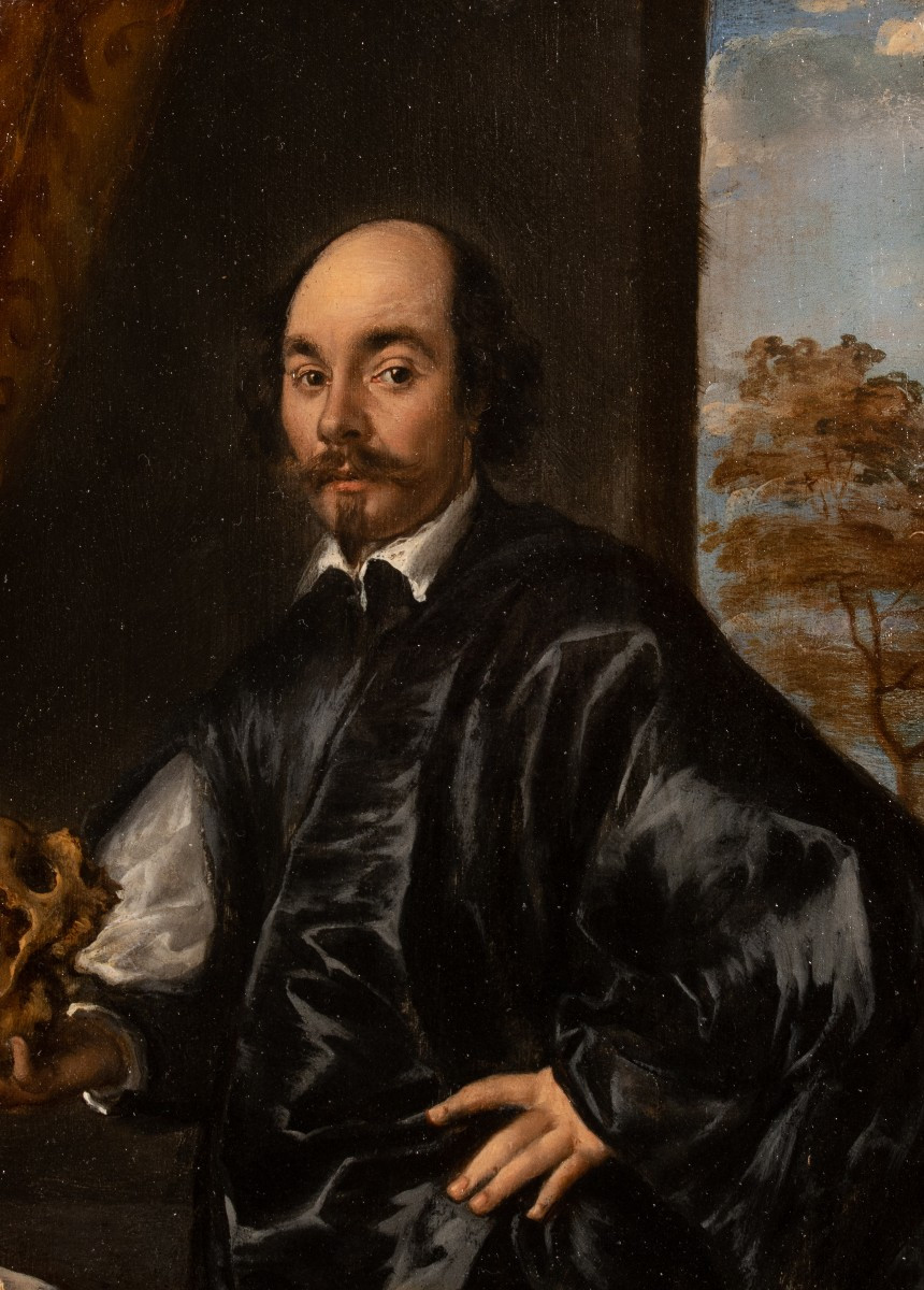 Portrait Of A Man Holding A Skull, Flanders, Early 17th Century-photo-2