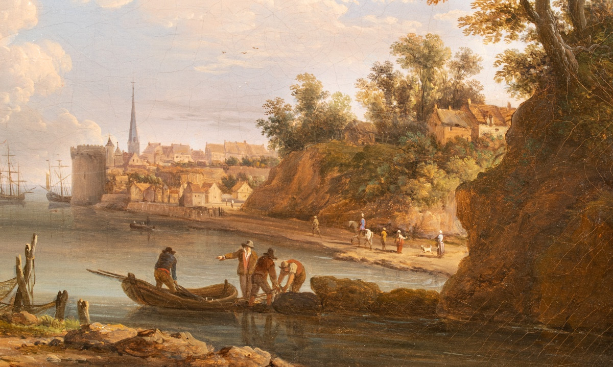 Vue de Saint-Valery-Sur-Somme attribué à Jacob Philipp Hackert , 18 è siècle -photo-3