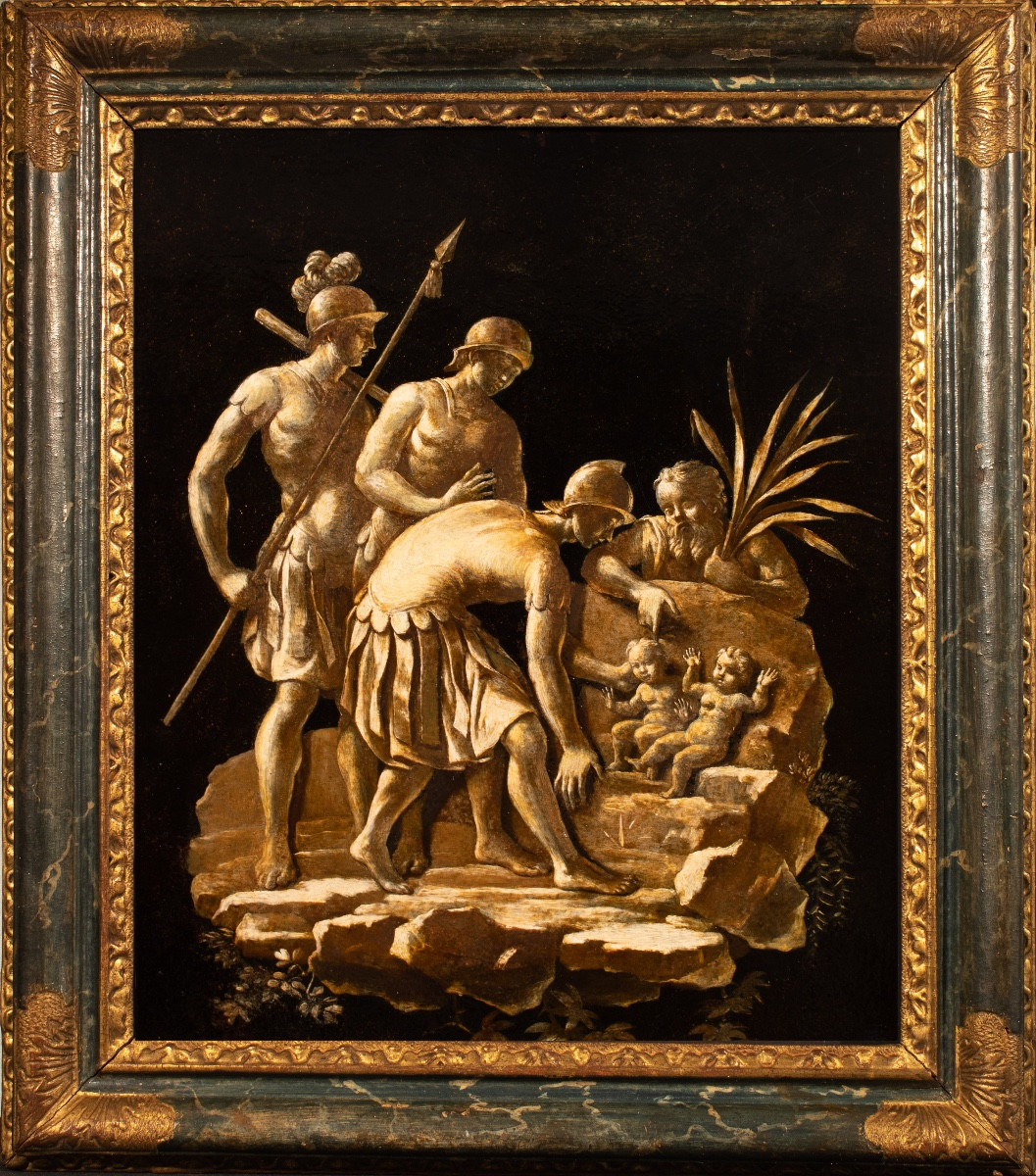 La découverte de Romulus et Remus par Faustulus , daté 1564