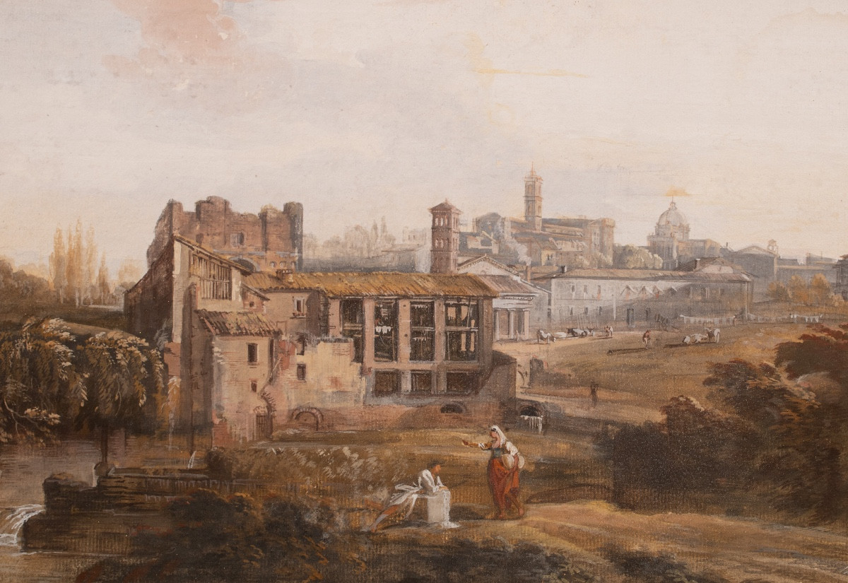 View Of Rome From The Circo Massimo, Italy 18th Century-photo-2