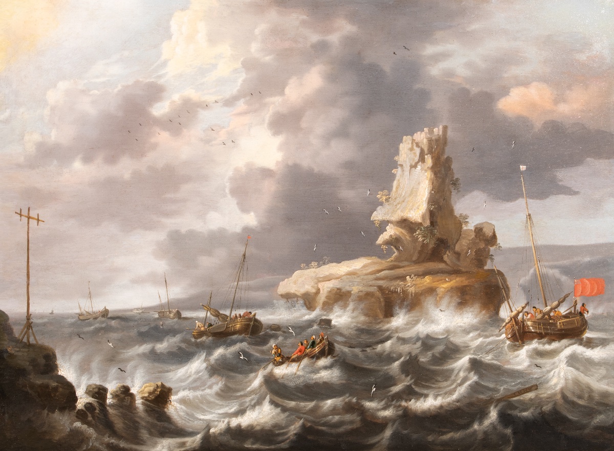 Marine par gros temps en Zeeland par Cornelis Mahu vers 1650 -photo-2