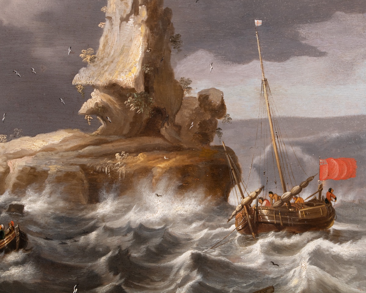 Marine par gros temps en Zeeland par Cornelis Mahu vers 1650 -photo-3
