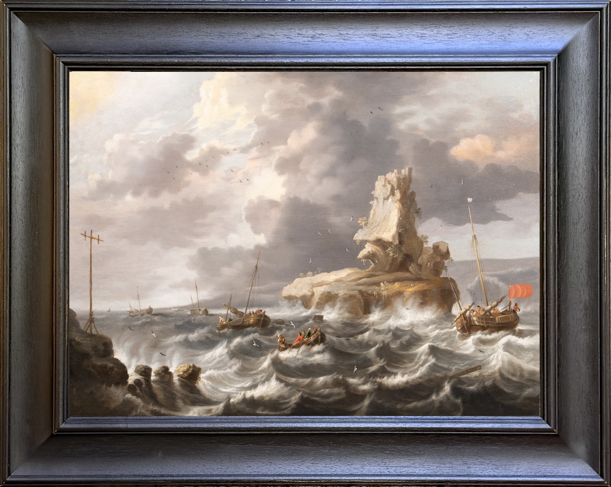 Marine par gros temps en Zeeland par Cornelis Mahu vers 1650 