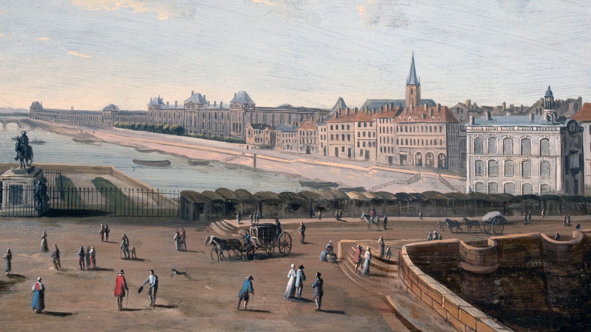 Vue du Pont Neuf , école française , 18 è siècle -photo-2