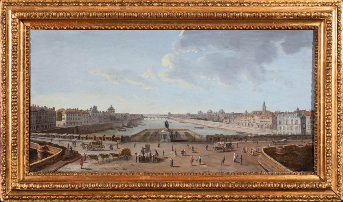 Vue du Pont Neuf , école française , 18 è siècle 