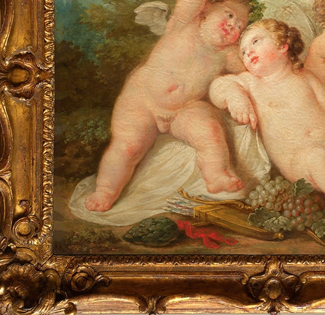 Les amours vendangeurs , attribué à JP CARESME vers 1780-photo-3