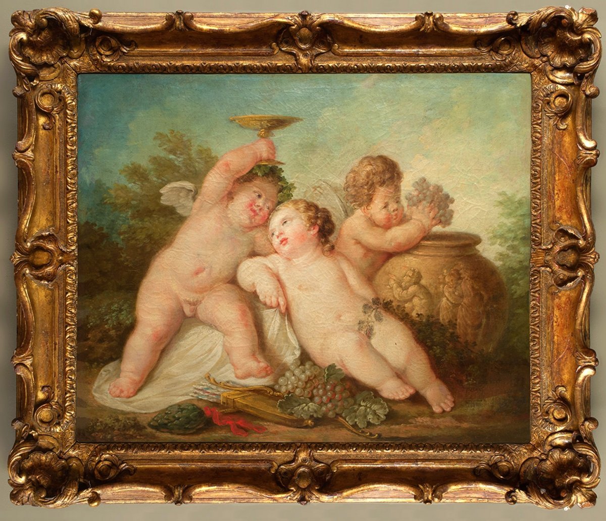 Les amours vendangeurs , attribué à JP CARESME vers 1780