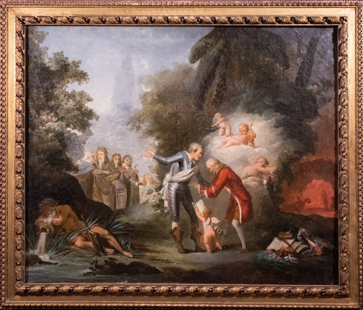 Henri IV reçoit Voltaire aux Champs Elysées  , France 18 è siècle