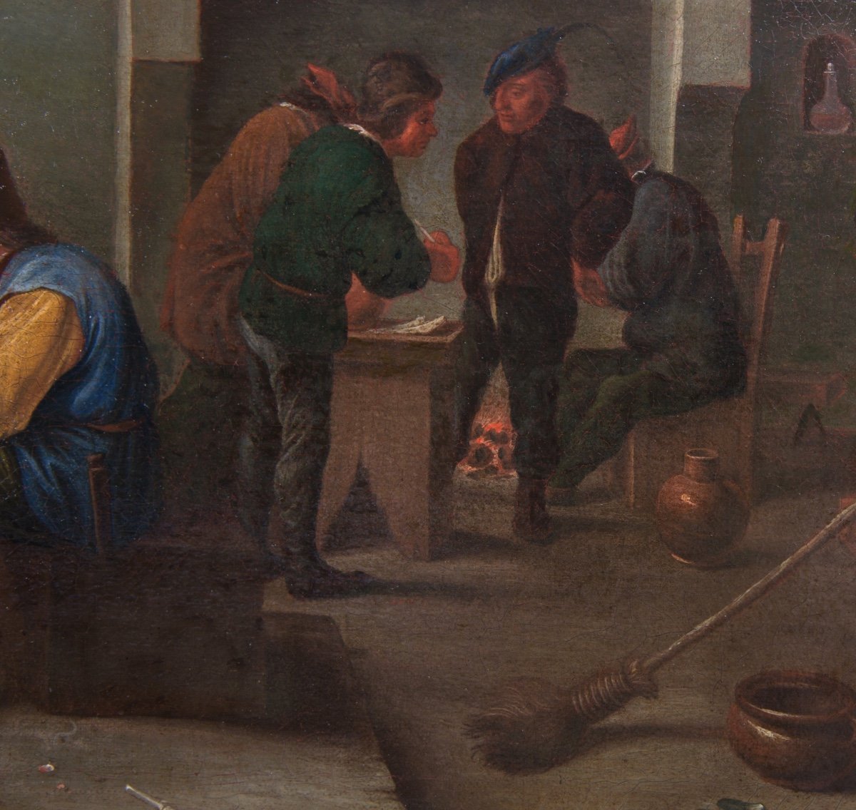 Smokers, Workshop Of Adriaen Brouwer, Holland 17th Century-photo-3