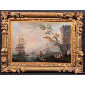 Lively Port Scene, 18th Century, Circle Of Vernet