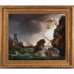 Stormy Seascape With Shipwreck, Vernet Workshop Circa 1760