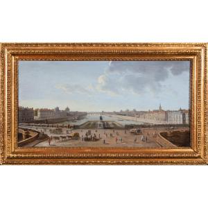 Vue du Pont Neuf , école française , 18 è siècle 